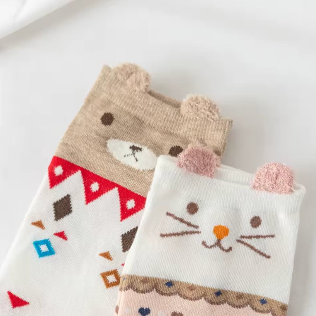 5 paires de chaussettes coeur Love et Nounours