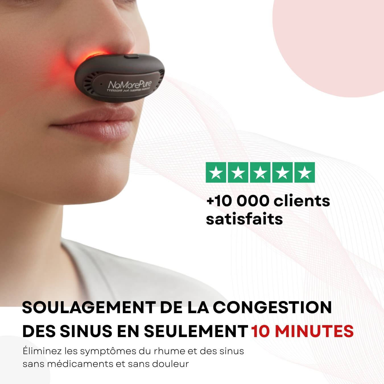NoMore PureAir - Soulagement rapide du rhume, sinusite, allergies et congestions nasales